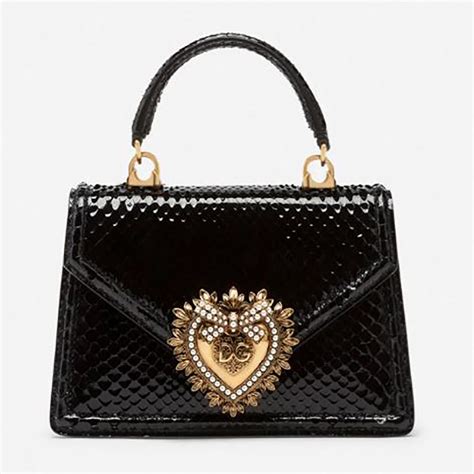 dolce gabbana python bag|Small Devotion bag in python skin in Black for Women.